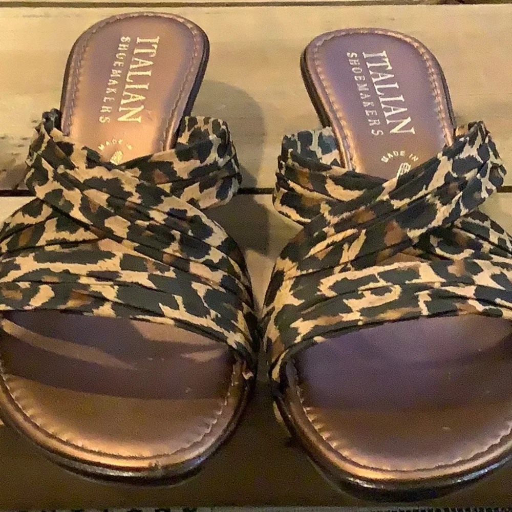 Italian Shoemakers Leopard Print Strappy Sandals - Brown & Black - Picture 7 of 8